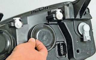 Замена лампочки ближнего света Калина