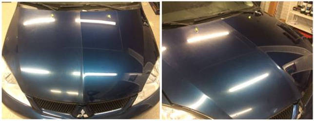 До и после полировки машины
