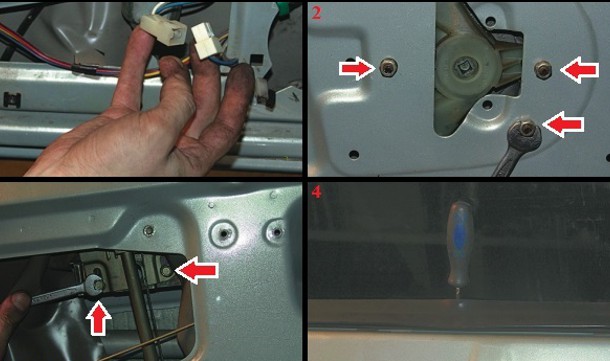 Снимаем стеклоподъемник на двери ВАЗ 2114